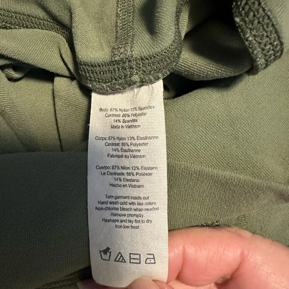 ALO Yoga Olive Green Moto Leggings with Ribbed Detail ~ No Size Tag *see Photos* - Picture 8 of 12